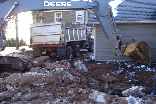 Excavation for a home addition.